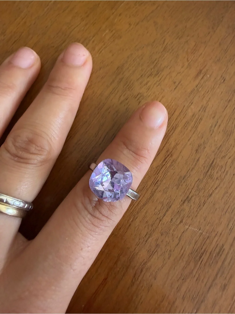Swarovski Silver Ring with Lavender Gemstone